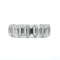 Platinum 7 Stone Emerald Cut Diamond Band