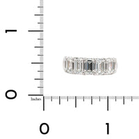 Platinum 7 Stone Emerald Cut Diamond Band