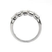 18K White Gold Prong Set Emerald Cut Diamond Band