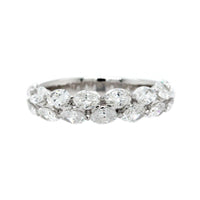 18K White Gold Shared Prong 2 Row Diamond Band