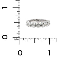 18K White Gold Shared Prong 2 Row Diamond Band