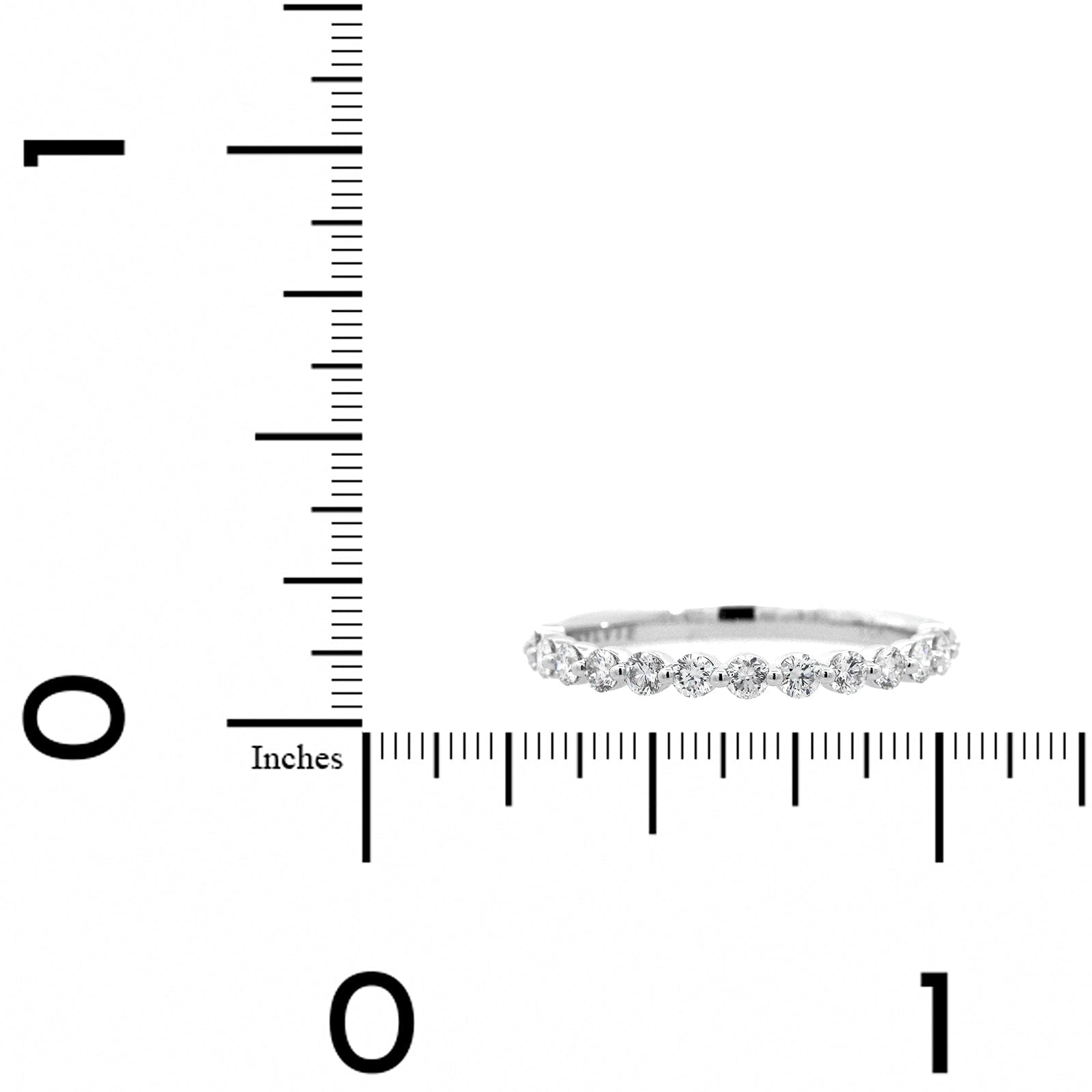 18K White Gold Single Prong Halfway Diamond Wedding Ring