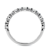 18K White Gold Alternating Small and Large Diamond Wedding Ring
