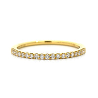 18K Yellow Gold Prong Set Round Diamond Wedding Ring