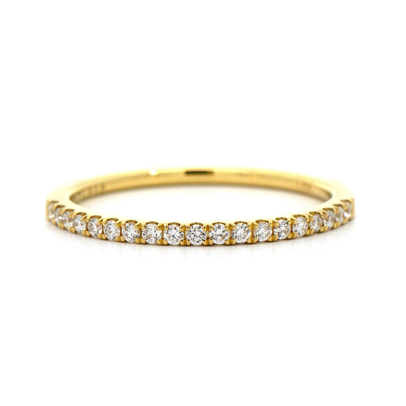 18K Yellow Gold Prong Set Round Diamond Wedding Ring