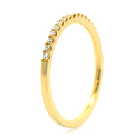 18K Yellow Gold Prong Set Round Diamond Wedding Ring