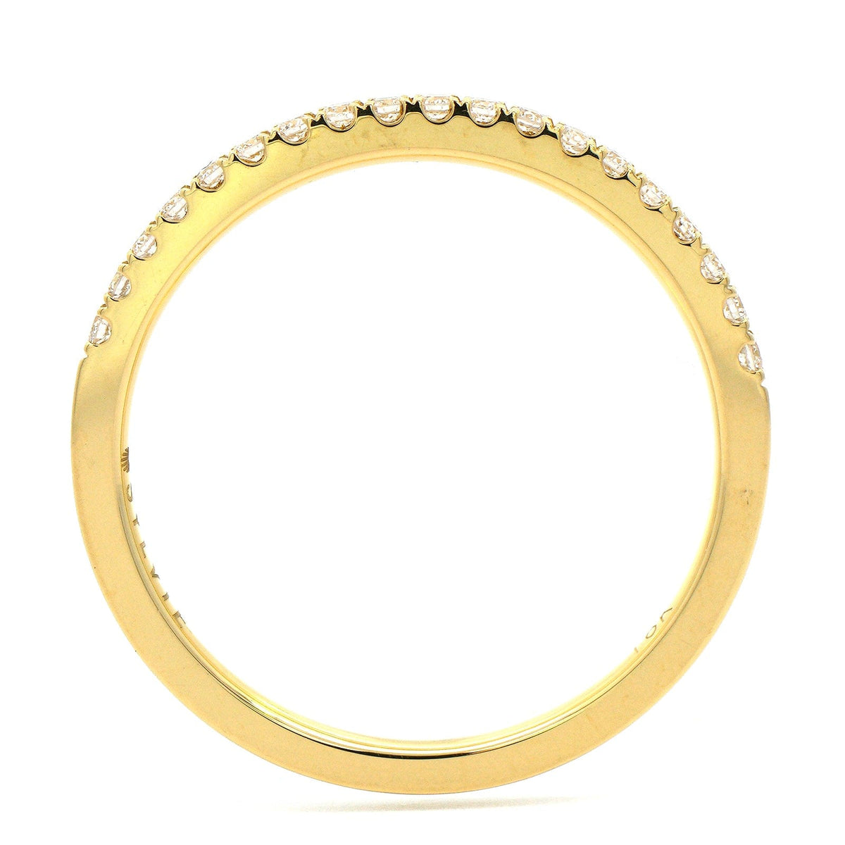 18K Yellow Gold Prong Set Round Diamond Wedding Ring