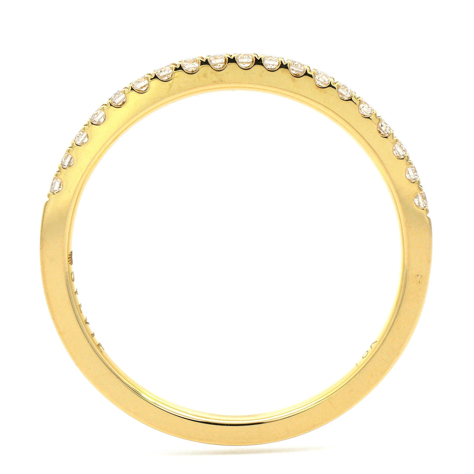 18K Yellow Gold Prong Set Round Diamond Wedding Ring