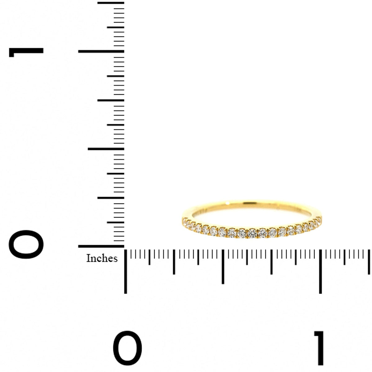 18K Yellow Gold Prong Set Round Diamond Wedding Ring