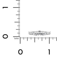 18K White Gold Zigzag Round and Baguette Diamond Wedding Ring