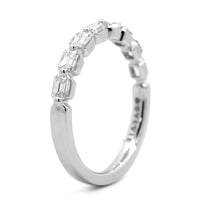 18K White Gold Single Prong Emerald Cut Diamond Wedding Ring