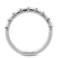 18K White Gold Single Prong Emerald Cut Diamond Wedding Ring