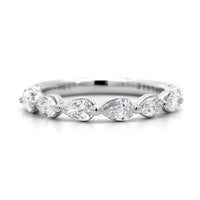 18K White Gold Single Prong Pear Shaped Diamond Wedding Ring