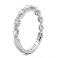 18K White Gold Single Prong Pear Shaped Diamond Wedding Ring