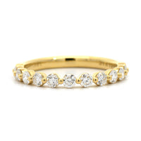 18K Yellow Gold Single Prong Round Diamond Wedding Ring