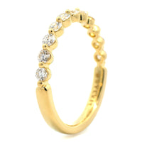 18K Yellow Gold Single Prong Round Diamond Wedding Ring