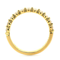 18K Yellow Gold Single Prong Round Diamond Wedding Ring