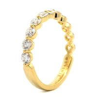18K Yellow Gold Single Prong Round Diamond Wedding Ring