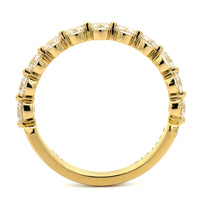 18K Yellow Gold Single Prong Round Diamond Wedding Ring