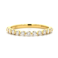 18K Yellow Gold Single Prong Round Diamond Wedding Ring