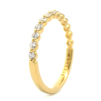 18K Yellow Gold Single Prong Round Diamond Wedding Ring
