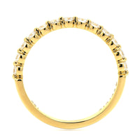 18K Yellow Gold Single Prong Round Diamond Wedding Ring