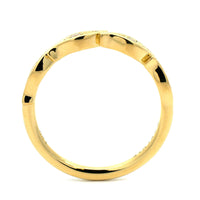 18K Yellow Gold Wave Style Diamond Wedding Ring
