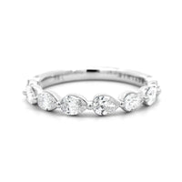 18K White Gold Pear Shaped Diamond Wedding Ring