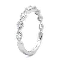 18K White Gold Pear Shaped Diamond Wedding Ring