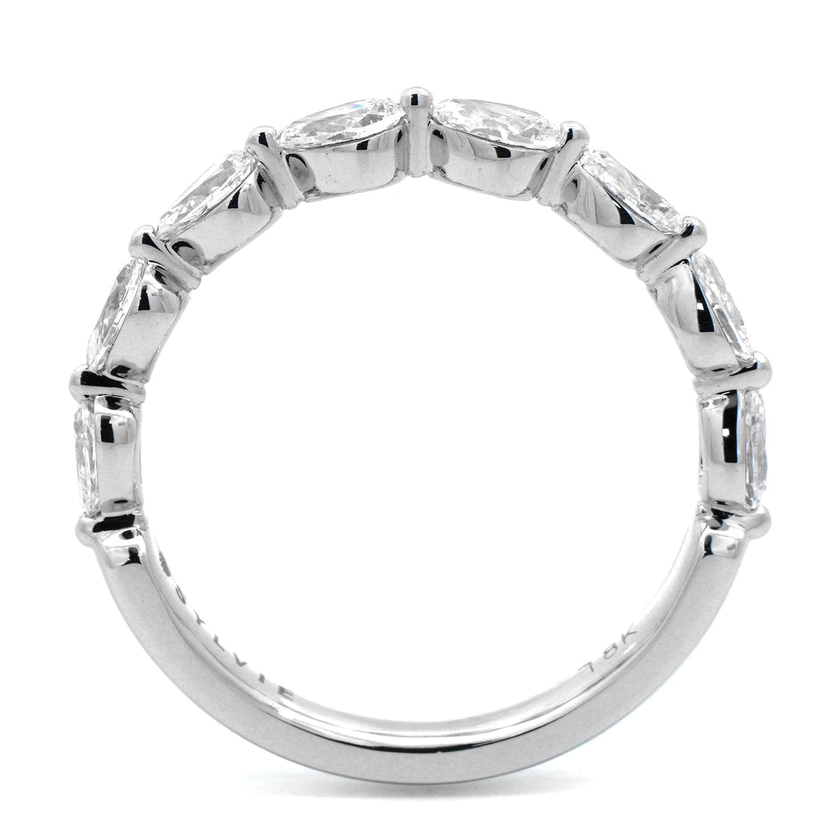 18K White Gold Pear Shaped Diamond Wedding Ring