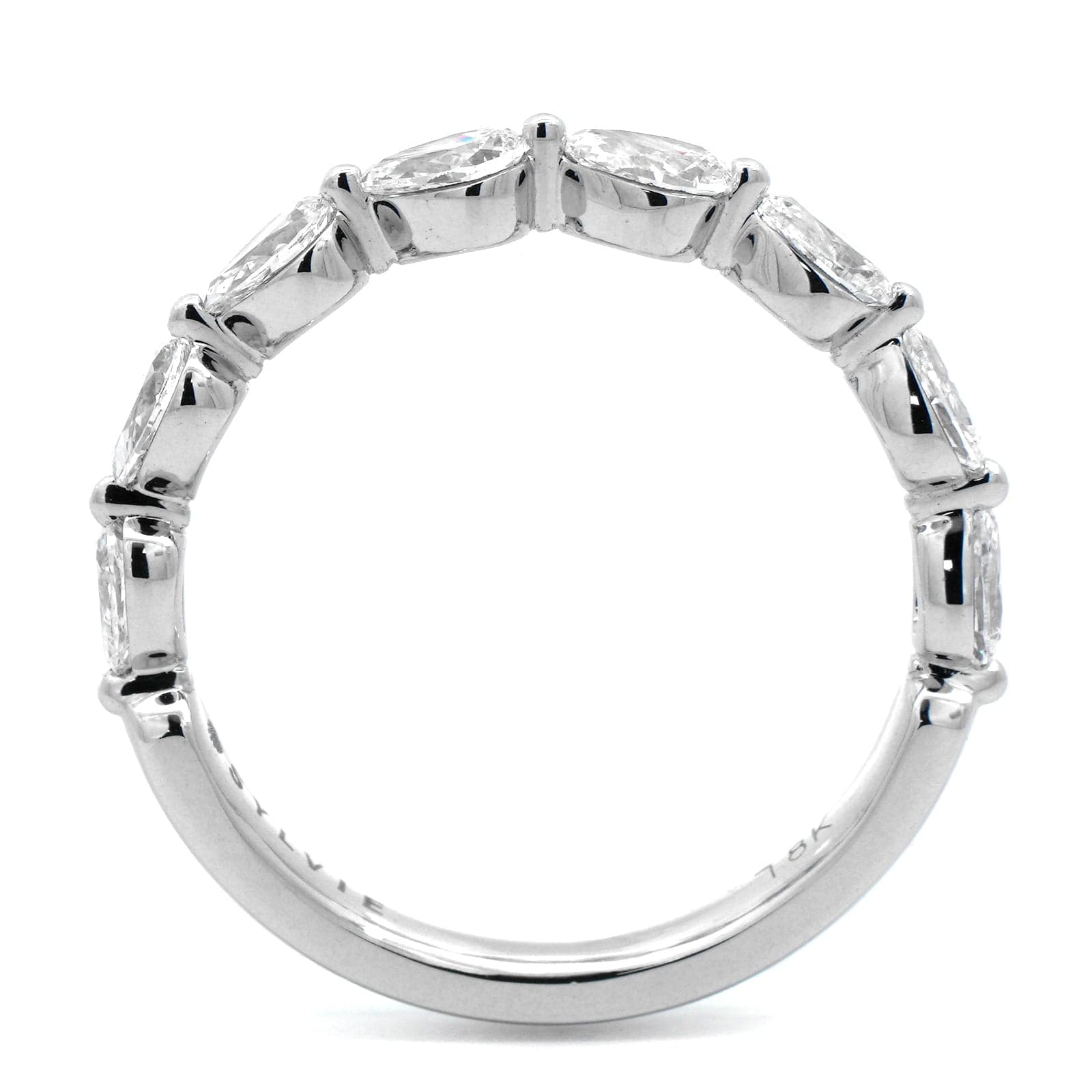 18K White Gold Pear Shaped Diamond Wedding Ring