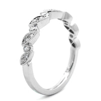 18K White Gold Marquise Shapes and Round Diamond Wedding Ring