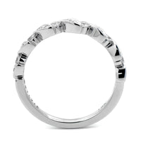 18K White Gold Marquise Shapes and Round Diamond Wedding Ring