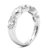 Platinum 5 Stone Shared Prong Oval Diamond Ring