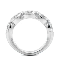 Platinum 5 Stone Shared Prong Oval Diamond Ring