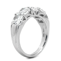 Platinum 5 Stone Shared Prong Radiant Cut Diamond Ring