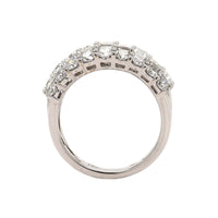 18K White Gold Baguette and Round Diamond Prong Set Band
