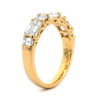 18K Yellow Gold 7 Stone Emerald Cut 2CTW Diamond Band