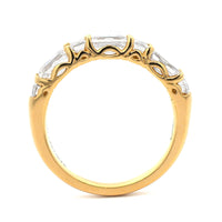 18K Yellow Gold 7 Stone Emerald Cut 2CTW Diamond Band