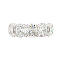 Platinum 5 Stone Cushion Cut Diamond Band