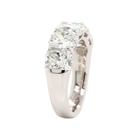 Platinum 5 Stone Cushion Cut Diamond Band