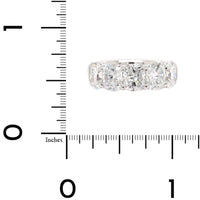 Platinum 5 Stone Cushion Cut Diamond Band