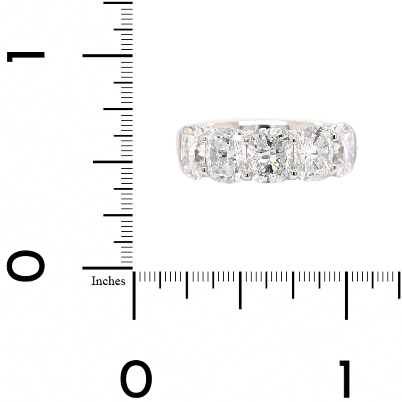 Platinum 5 Stone Cushion Cut Diamond Band