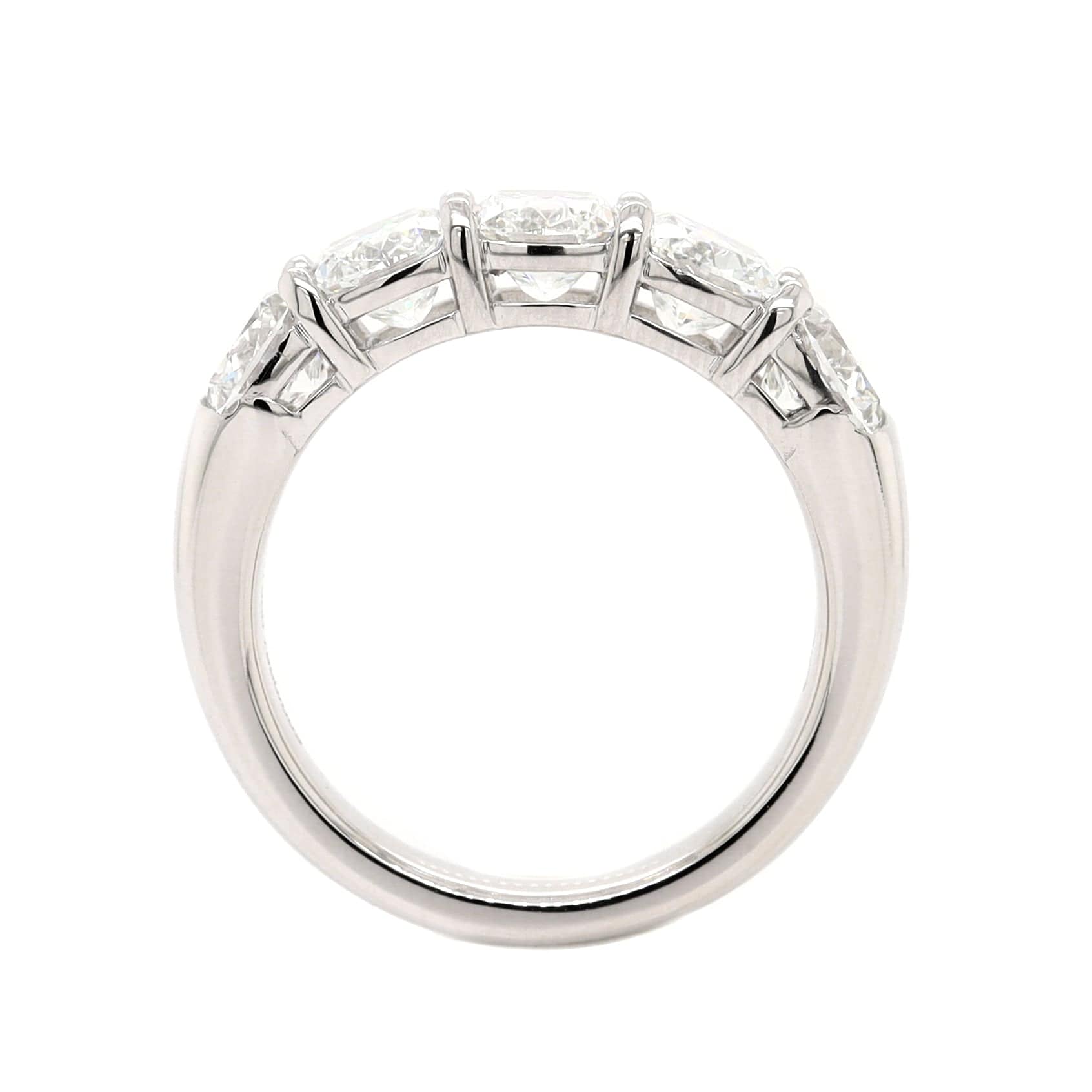 Platinum 5 Stone Cushion Cut Diamond Band