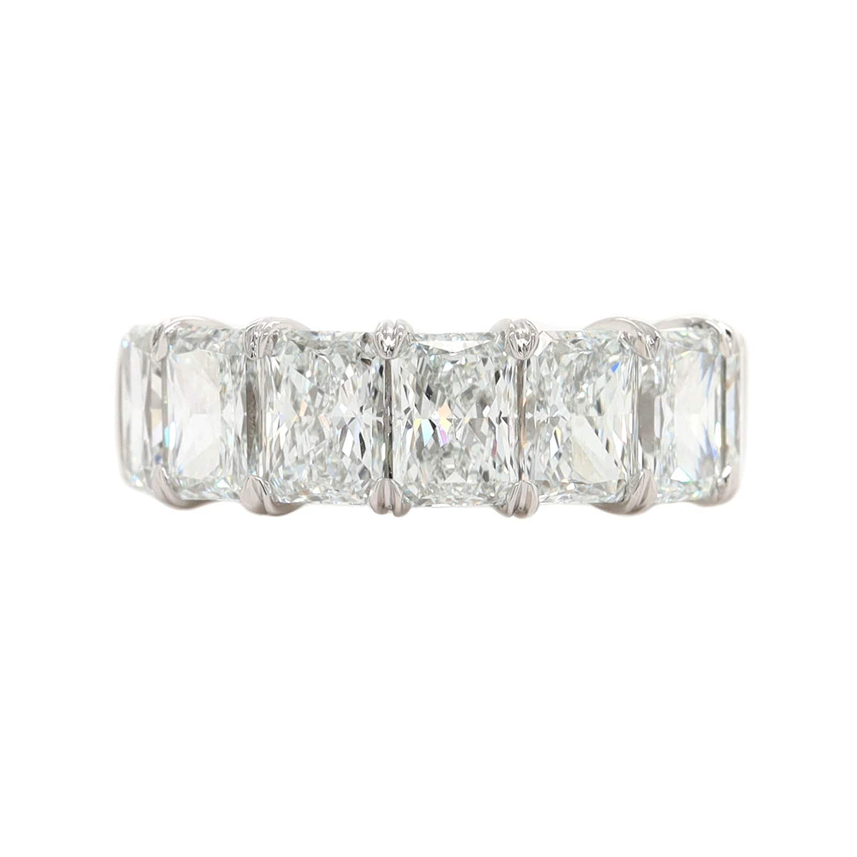Platinum 7 Stone Radiant Cut Diamond Band