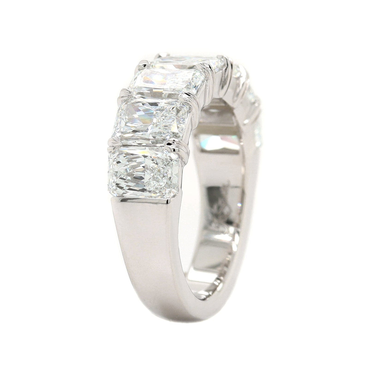 Platinum 7 Stone Radiant Cut Diamond Band