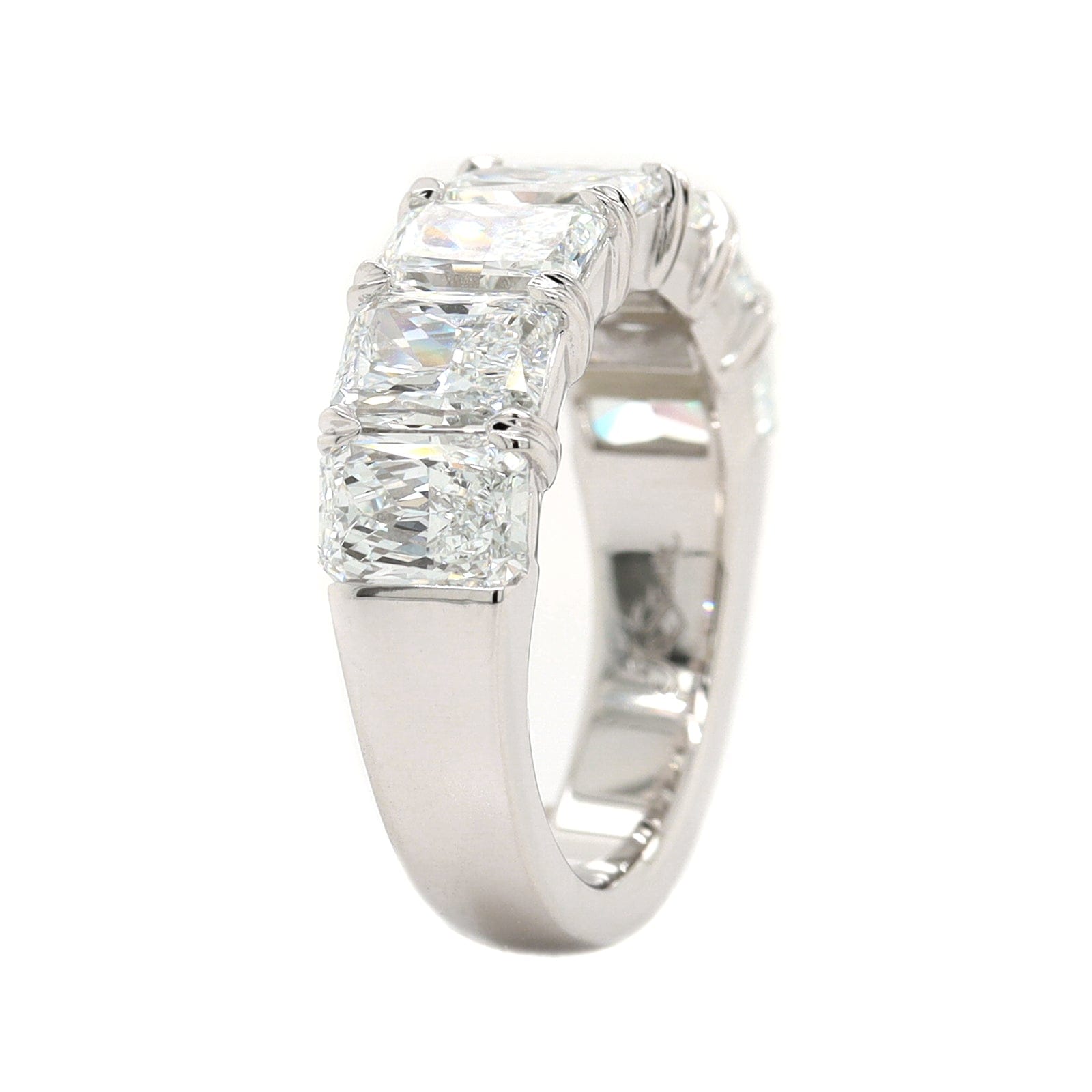 Platinum 7 Stone Radiant Cut Diamond Band