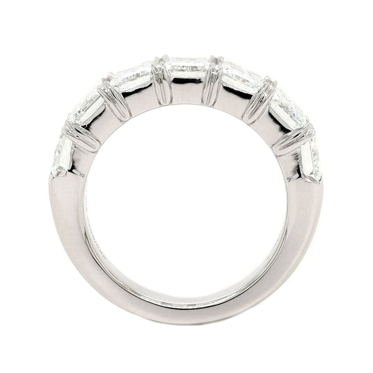 Platinum 7 Stone Radiant Cut Diamond Band