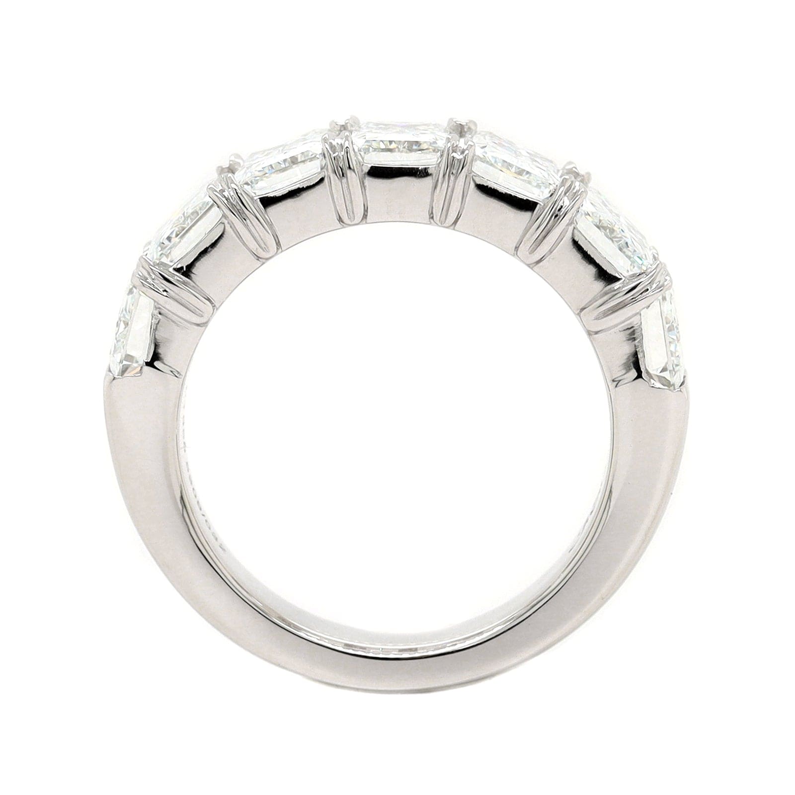 Platinum 7 Stone Radiant Cut Diamond Band