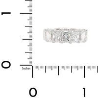 Platinum 7 Stone Radiant Cut Diamond Band